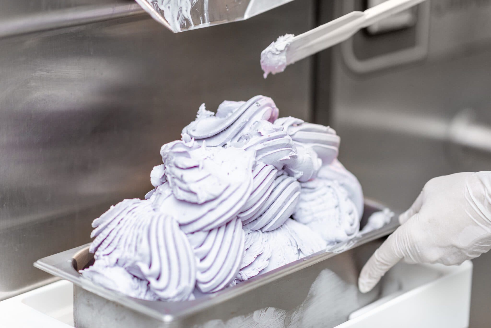 Fresh gelato being made in Baci's Norwood factory